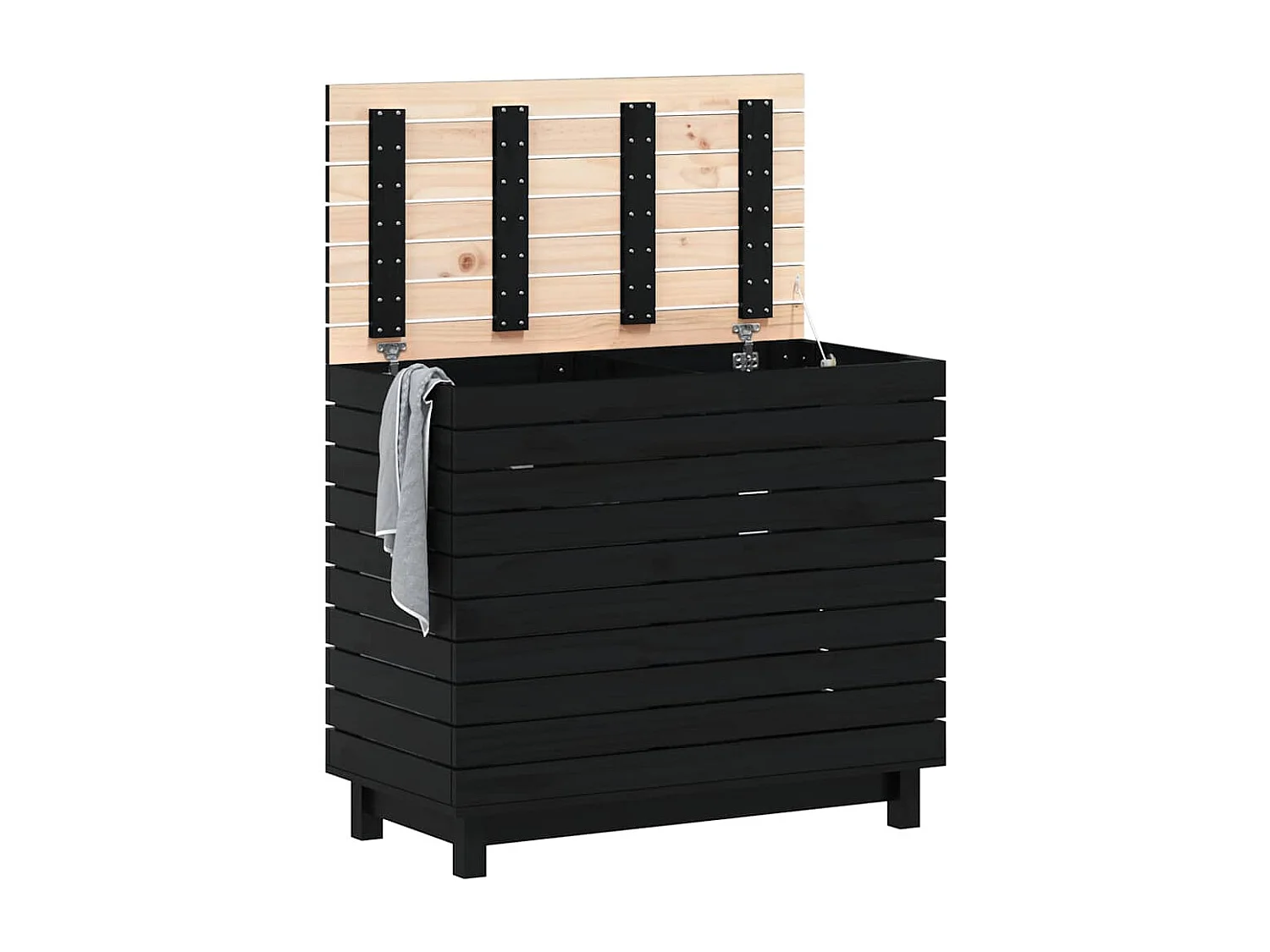 Panier à linge 88,5x44x76 cm bois massif de pin