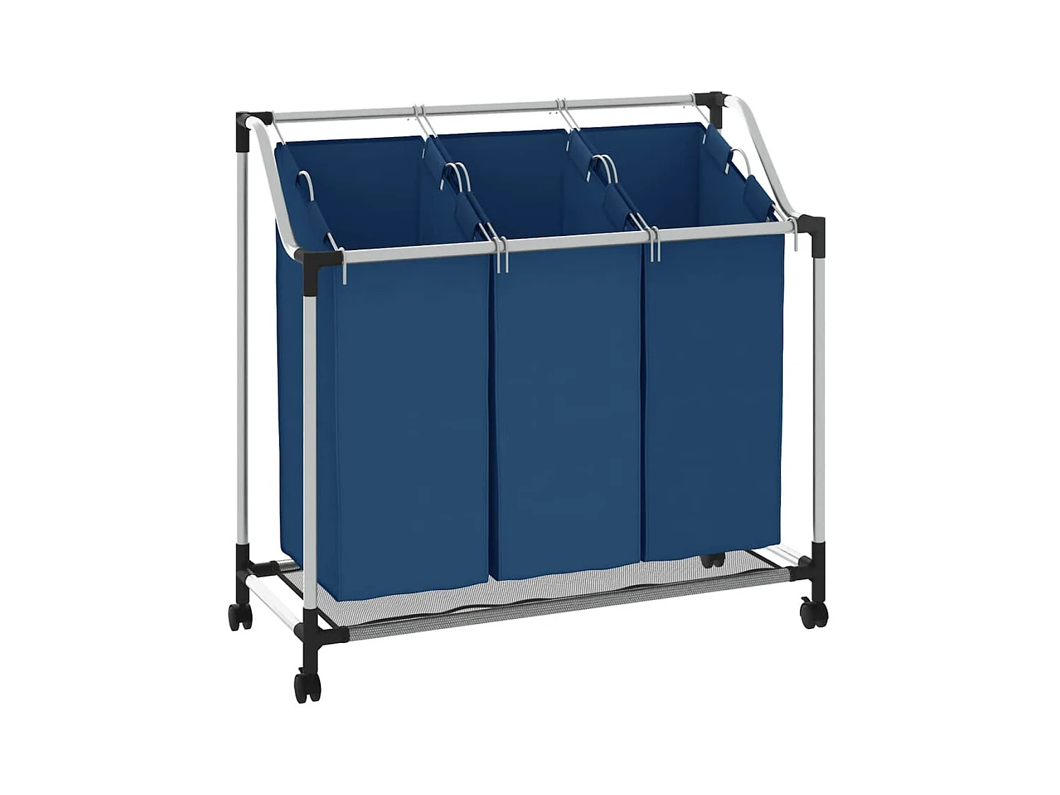 Trieuse à linge avec 3 sacs Bleu Acier