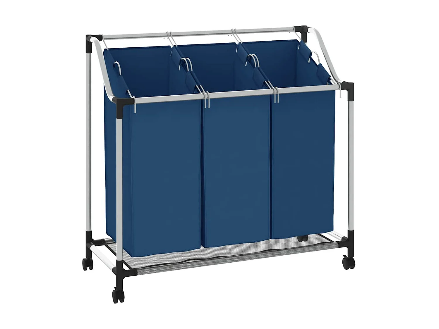 Trieuse à linge avec 3 sacs Bleu Acier