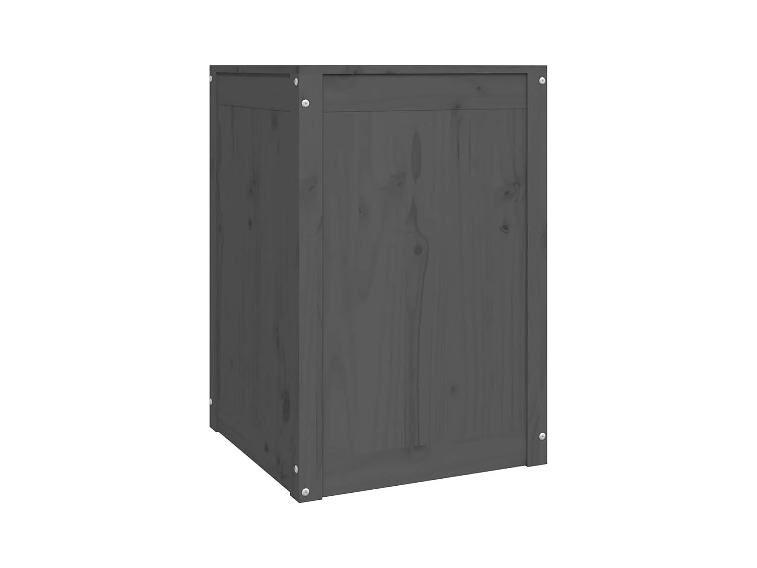Boîte à linge Gris 44x44x66 cm Bois massif de pin