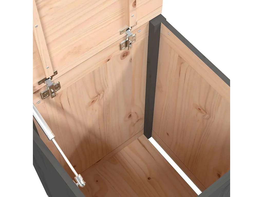 Boîte à linge Gris 44x44x66 cm Bois massif de pin