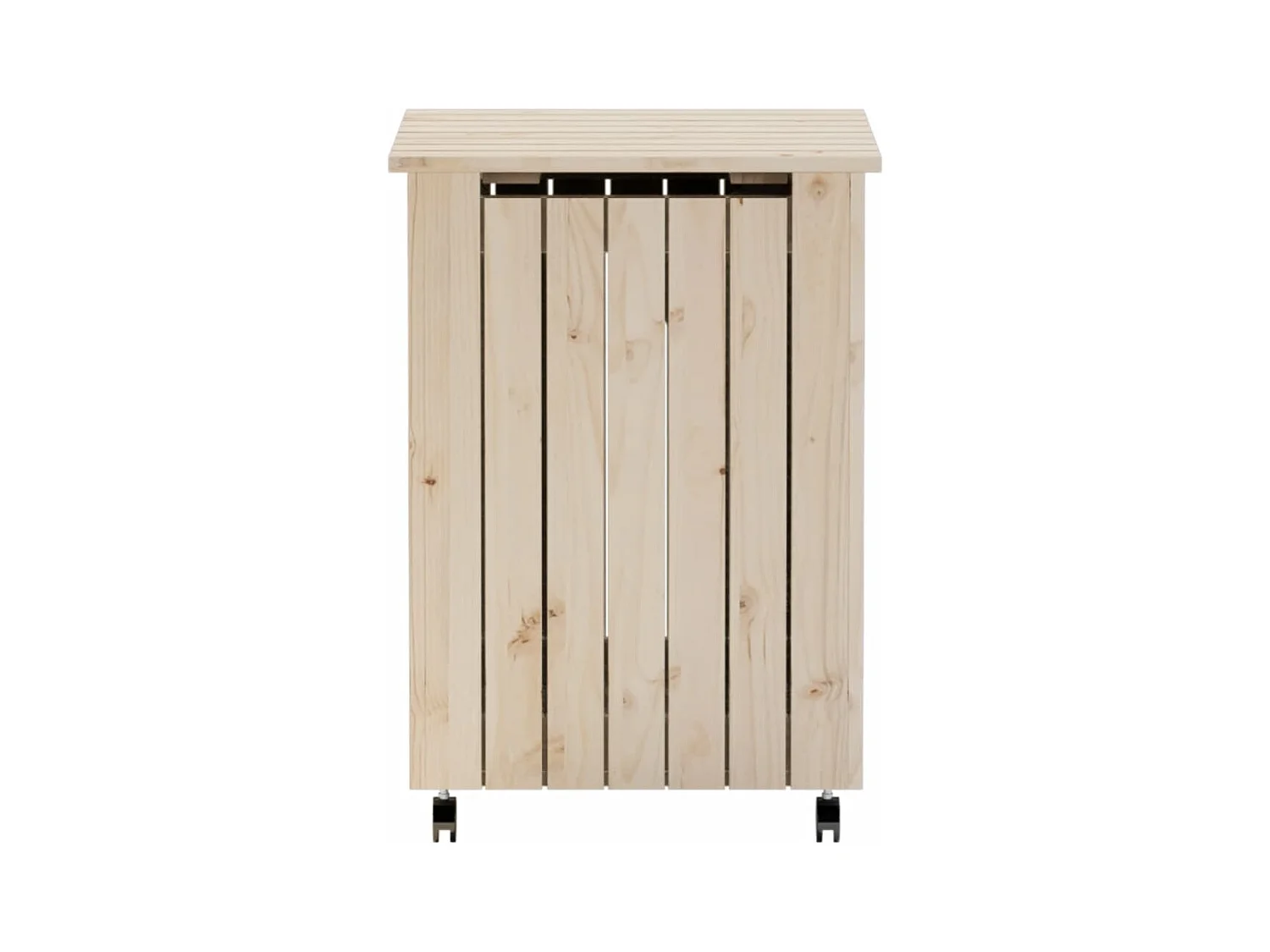 Cesto portabiancheria RANA con ruote 45x45x64 cm in legno massello di pino