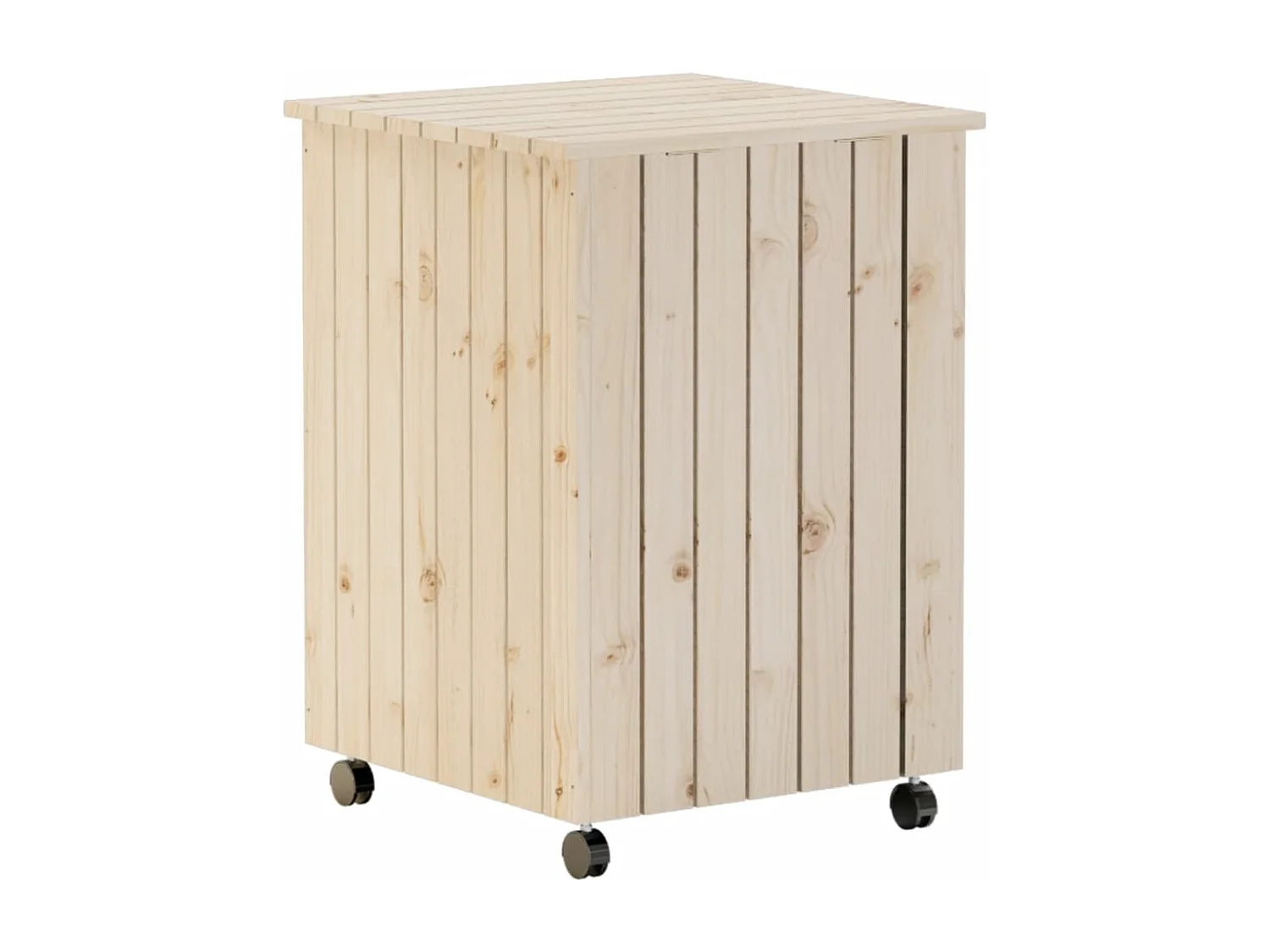 Cesto portabiancheria RANA con ruote 45x45x64 cm in legno massello di pino