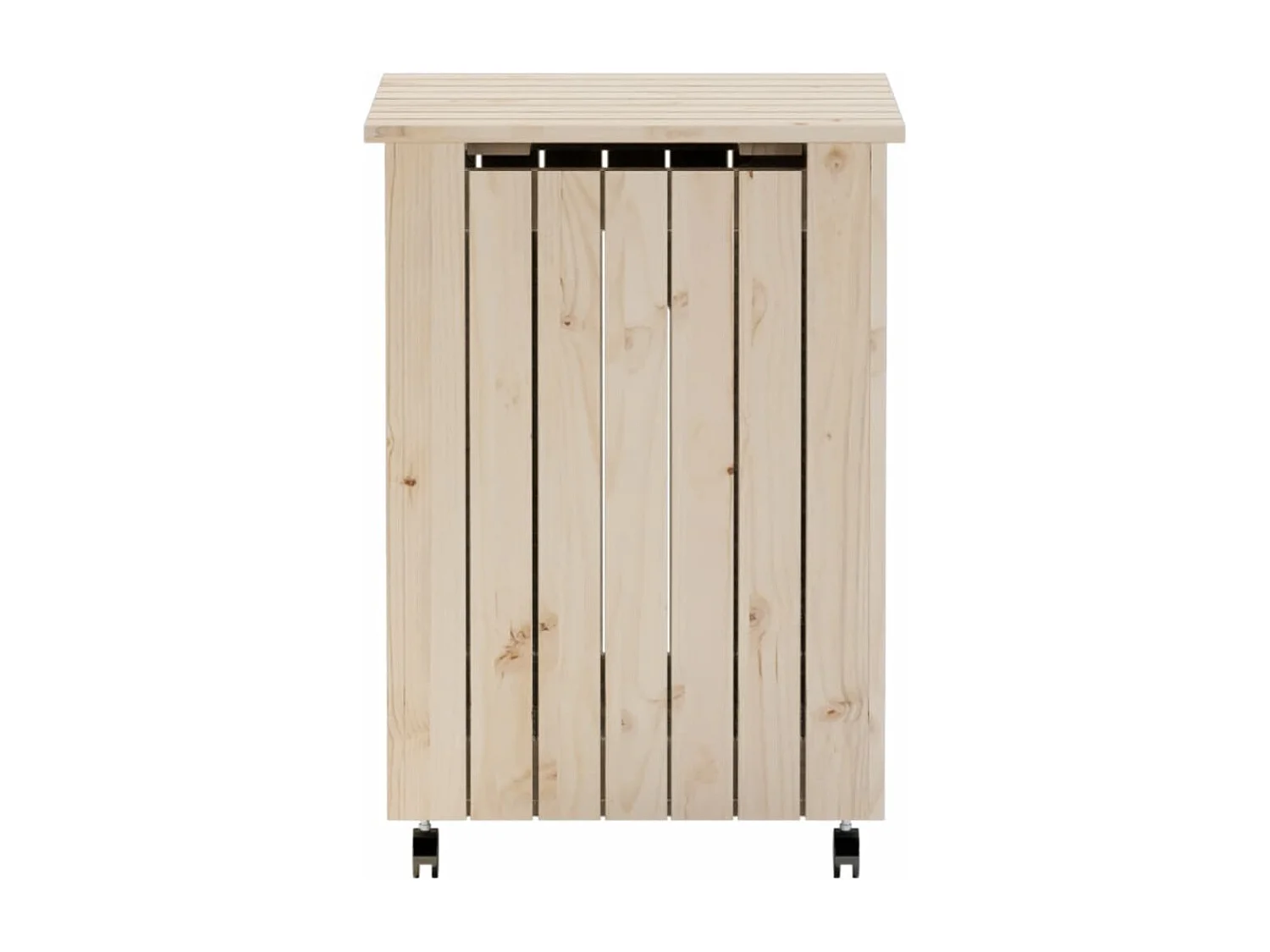 Panier à linge et roulettes RANA 45x45x64 cm bois massif de pin