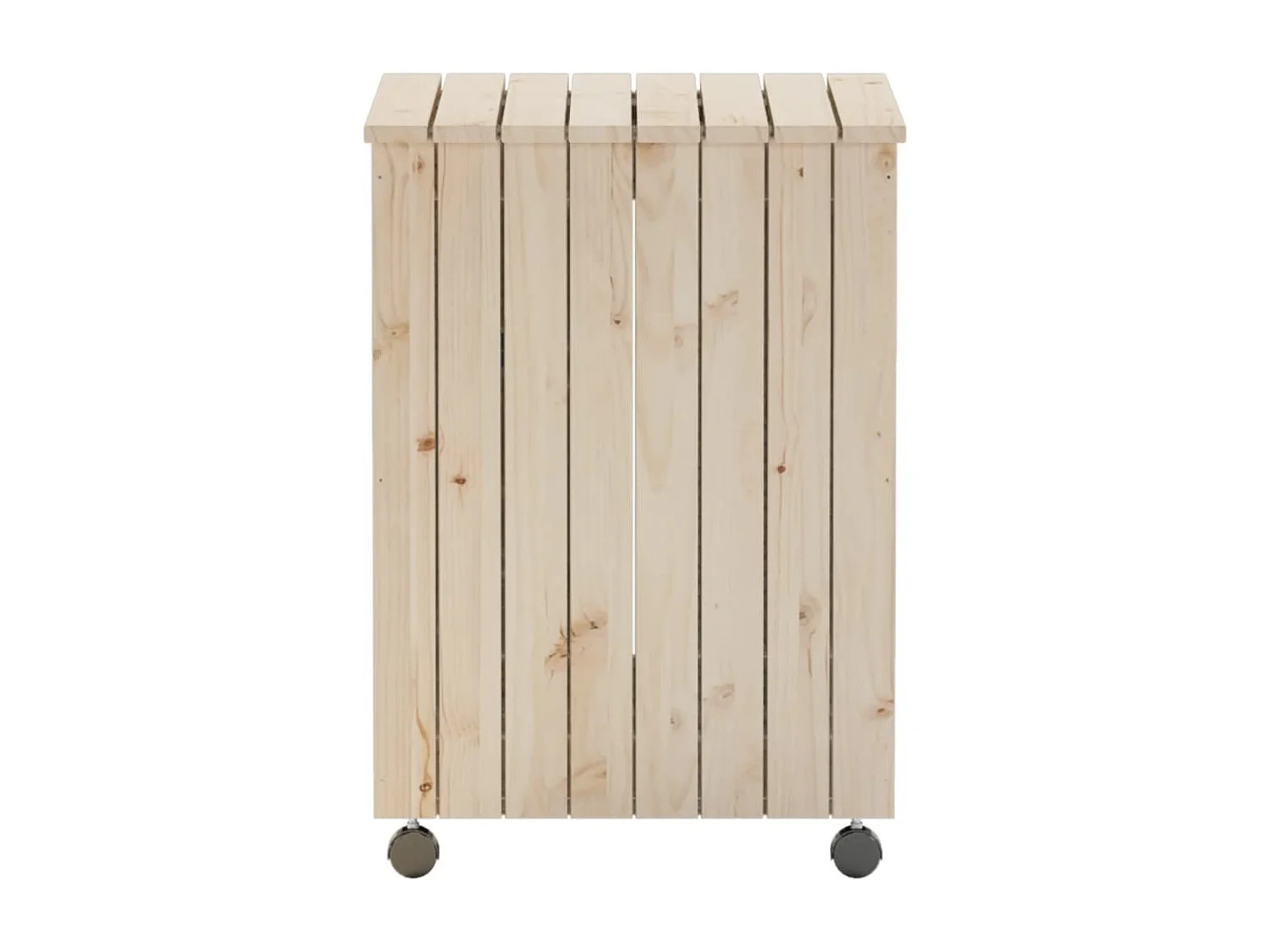 Panier à linge et roulettes RANA 45x45x64 cm bois massif de pin