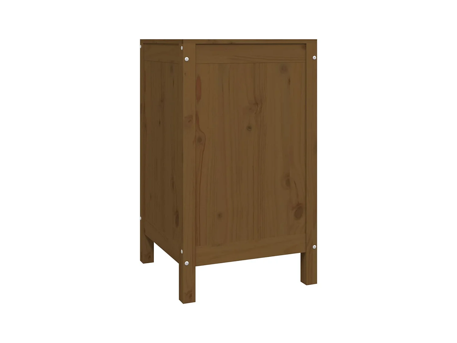 Boîte à linge Marron miel 44x44x76 cm Bois massif de pin