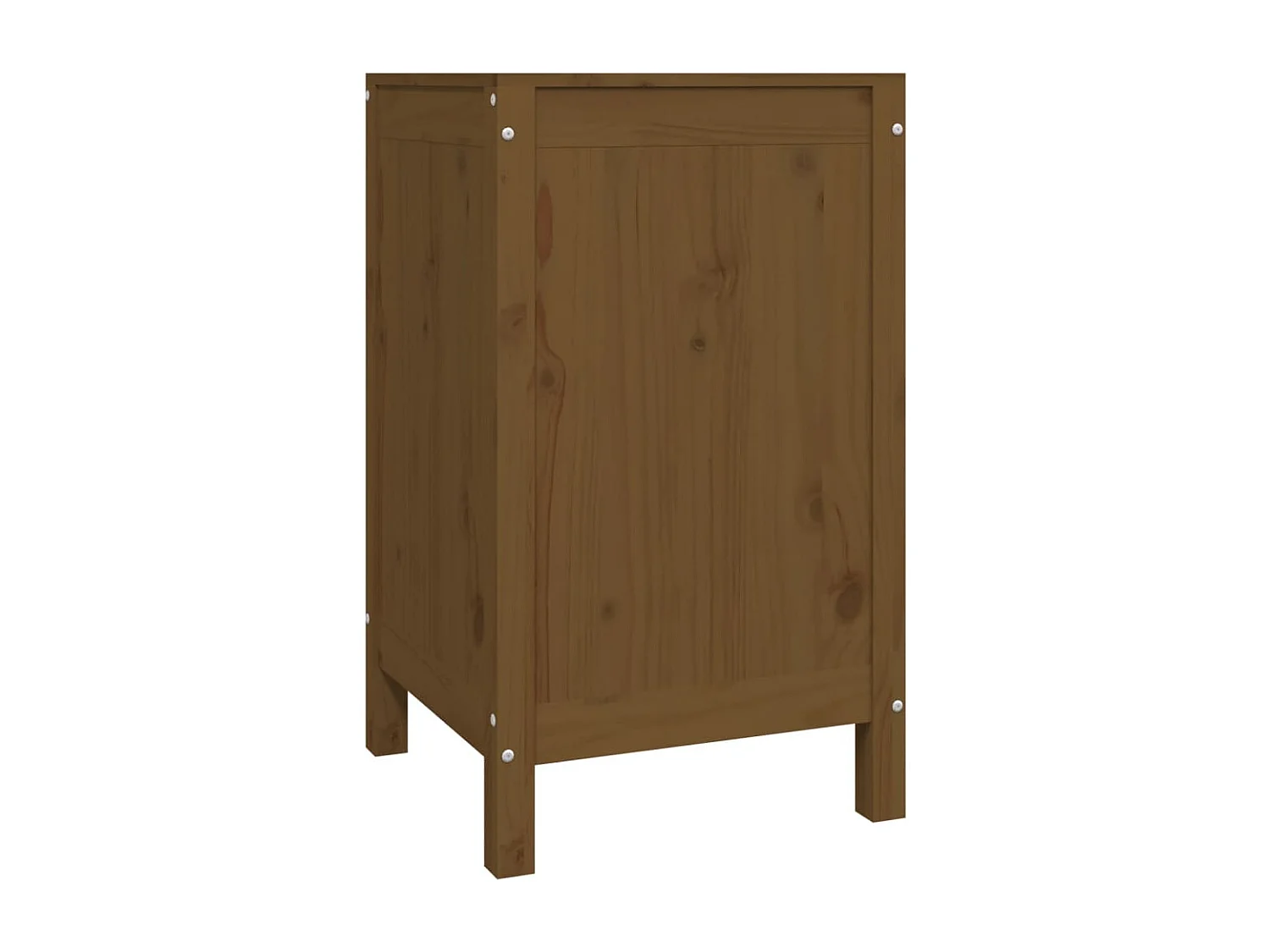 Boîte à linge Marron miel 44x44x76 cm Bois massif de pin
