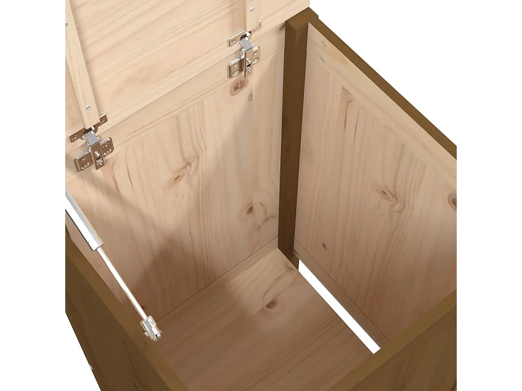 Boîte à linge Marron miel 44x44x76 cm Bois massif de pin