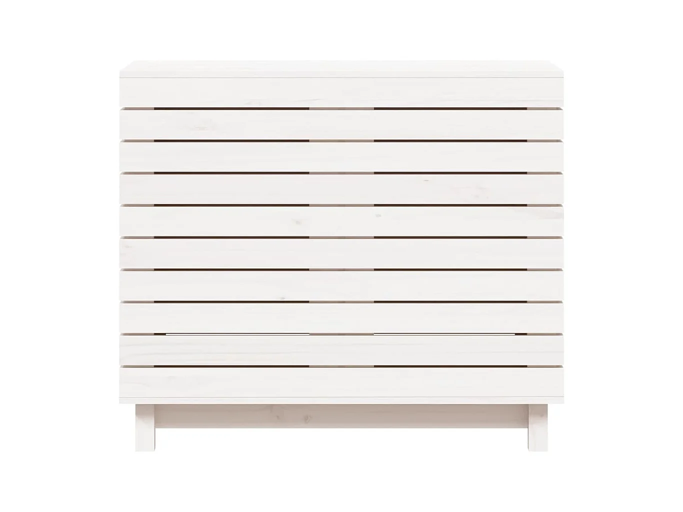 Panier à linge blanc 88,5x44x76 cm Bois massif de pin