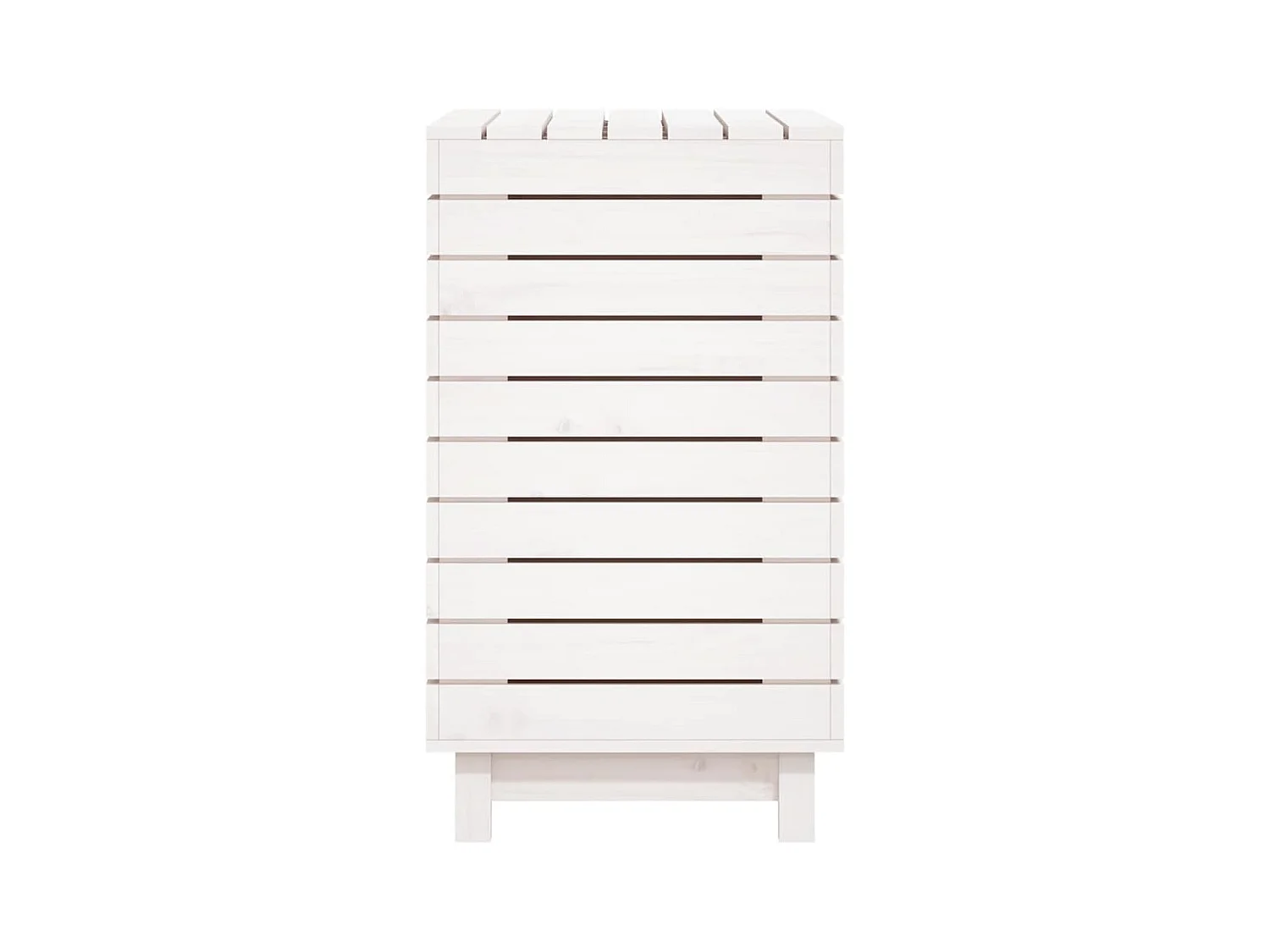 Panier à linge blanc 88,5x44x76 cm Bois massif de pin