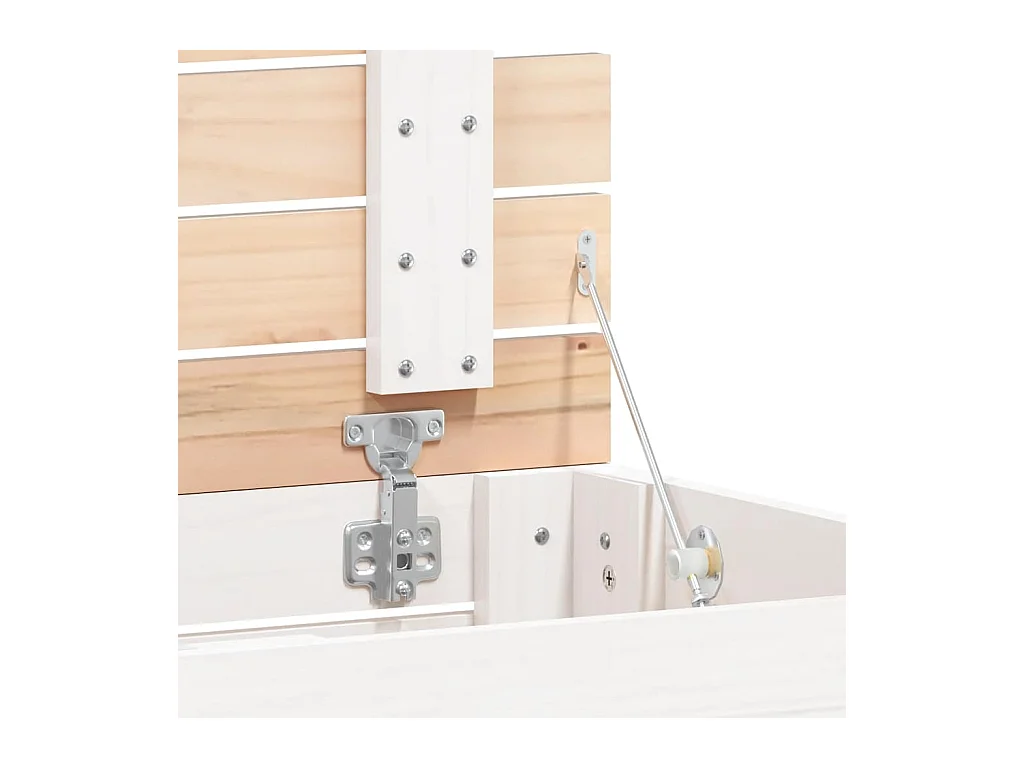 Panier à linge blanc 88,5x44x76 cm Bois massif de pin