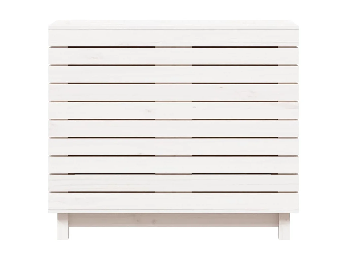 Panier à linge blanc 88,5x44x76 cm Bois massif de pin