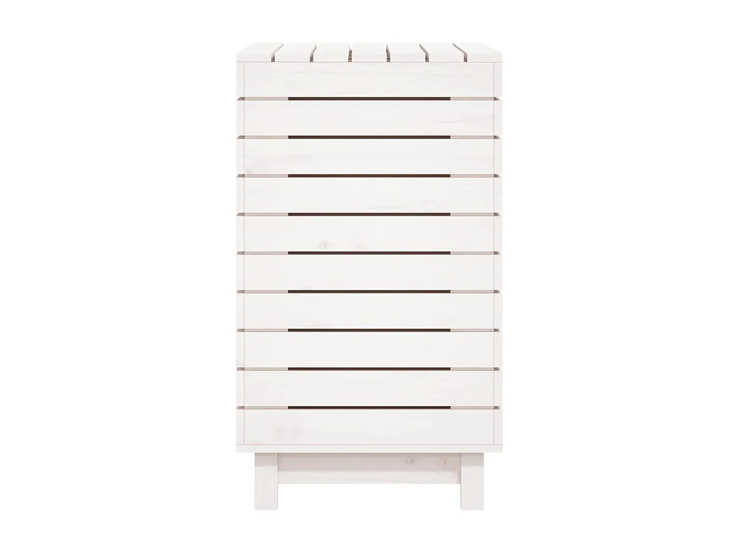 Panier à linge blanc 88,5x44x76 cm Bois massif de pin