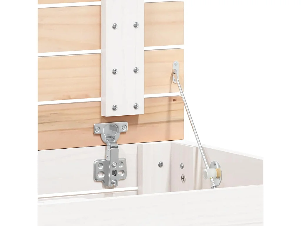 Panier à linge blanc 88,5x44x76 cm Bois massif de pin