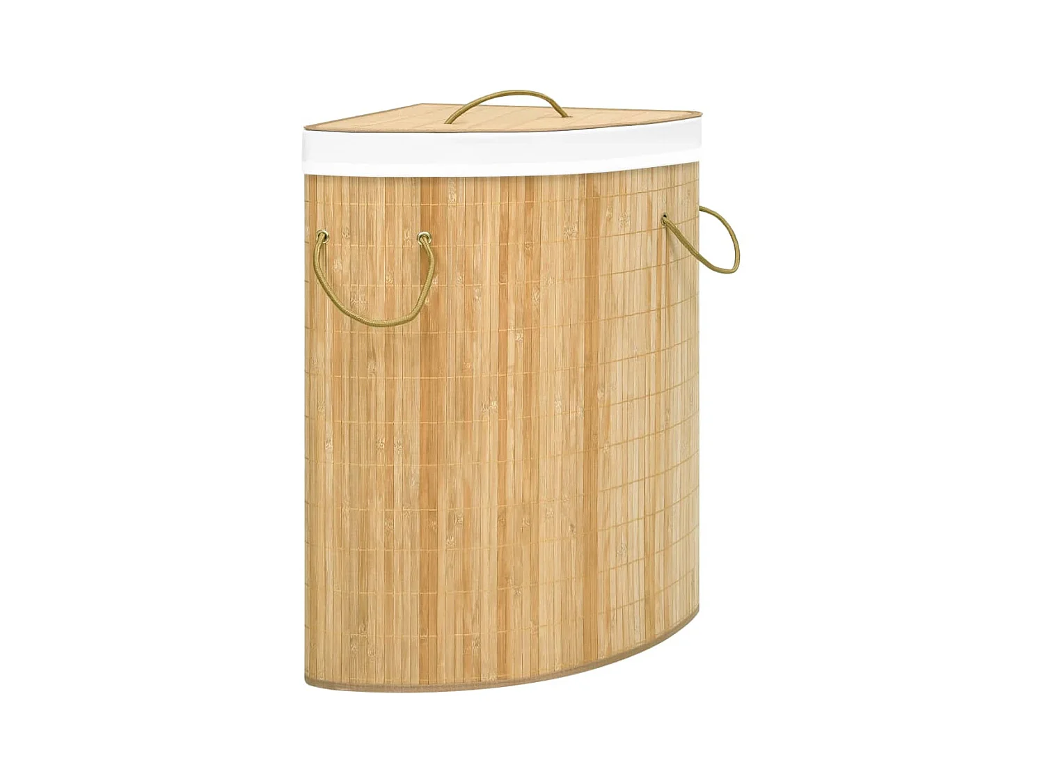 Panier à linge d'angle Bambou 60 L