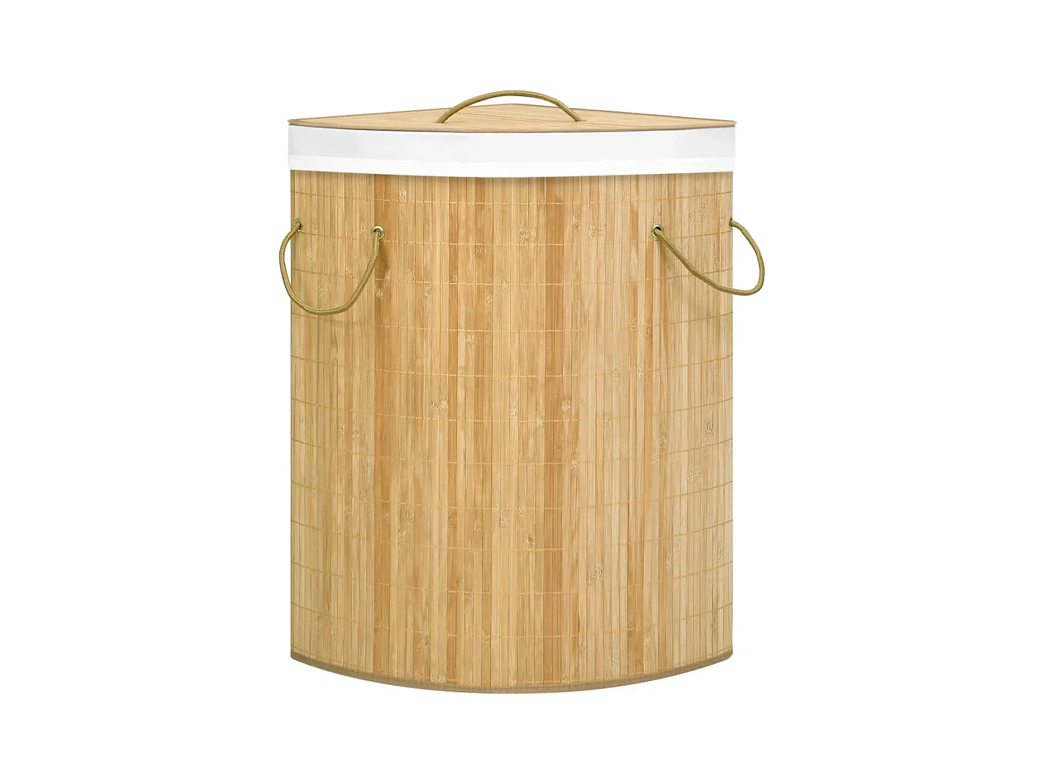 Panier à linge d'angle Bambou 60 L