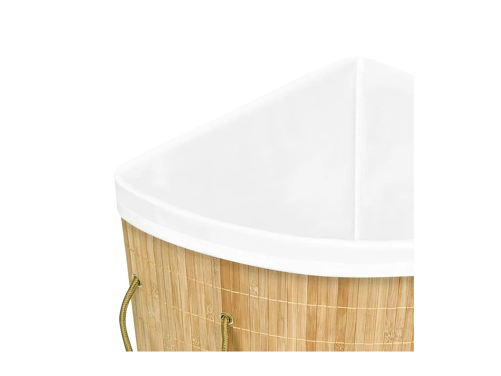 Panier à linge d'angle Bambou 60 L