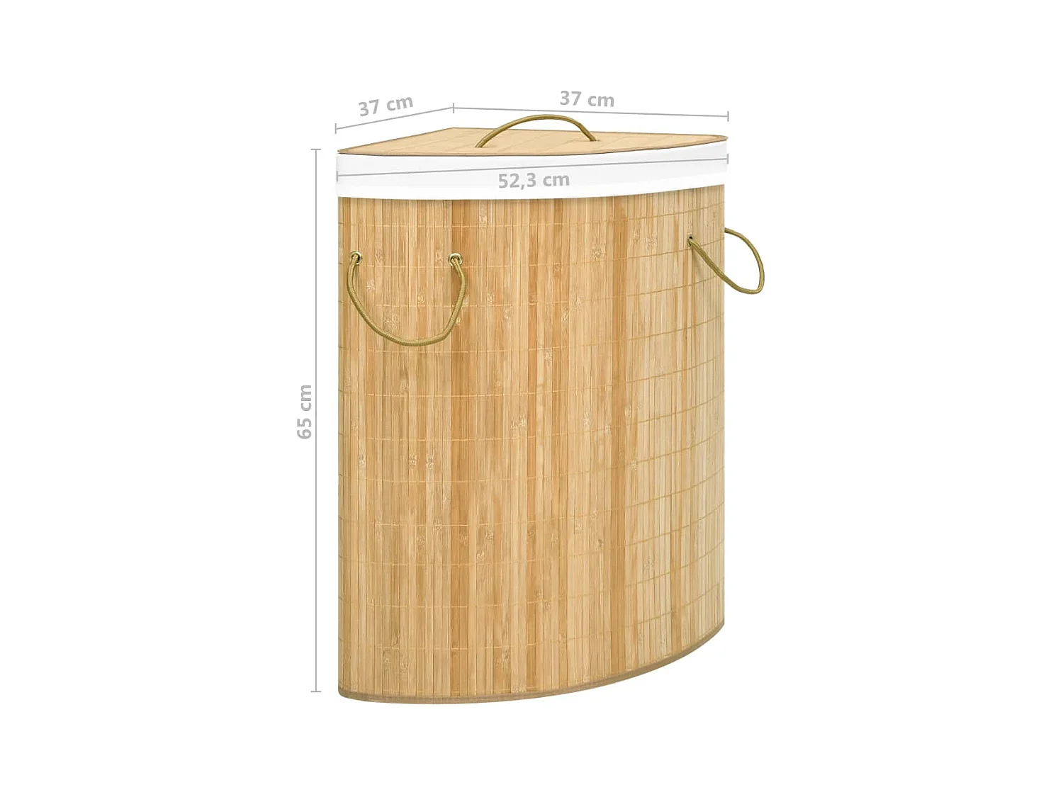 Panier à linge d'angle Bambou 60 L