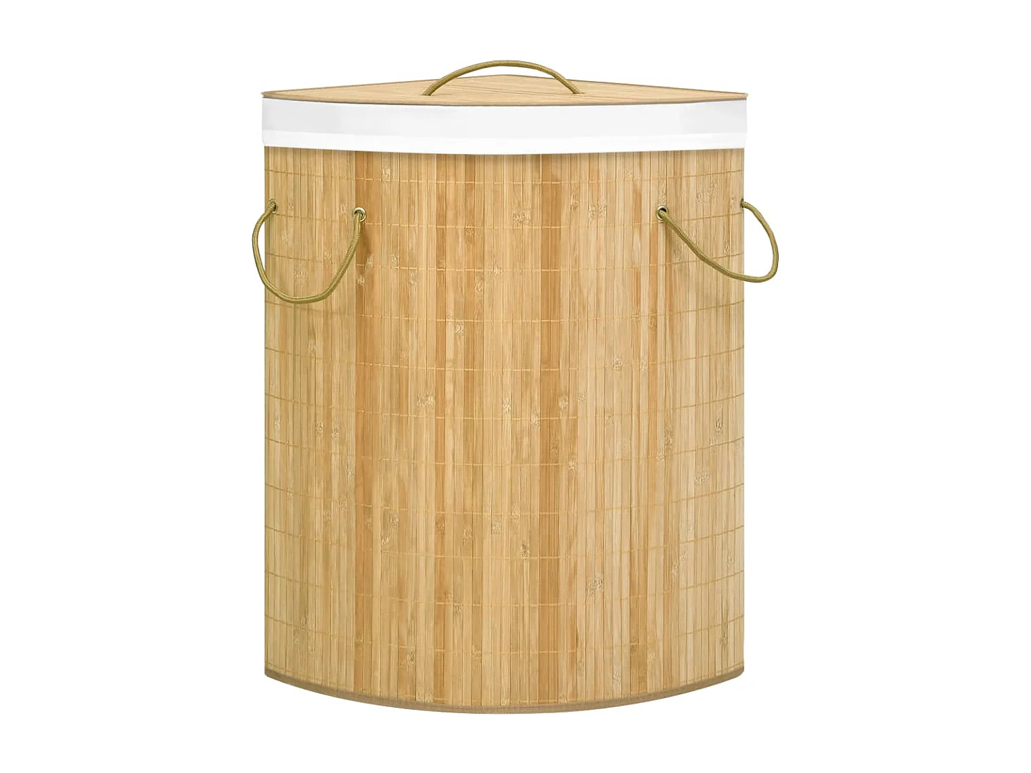 Panier à linge d'angle Bambou 60 L