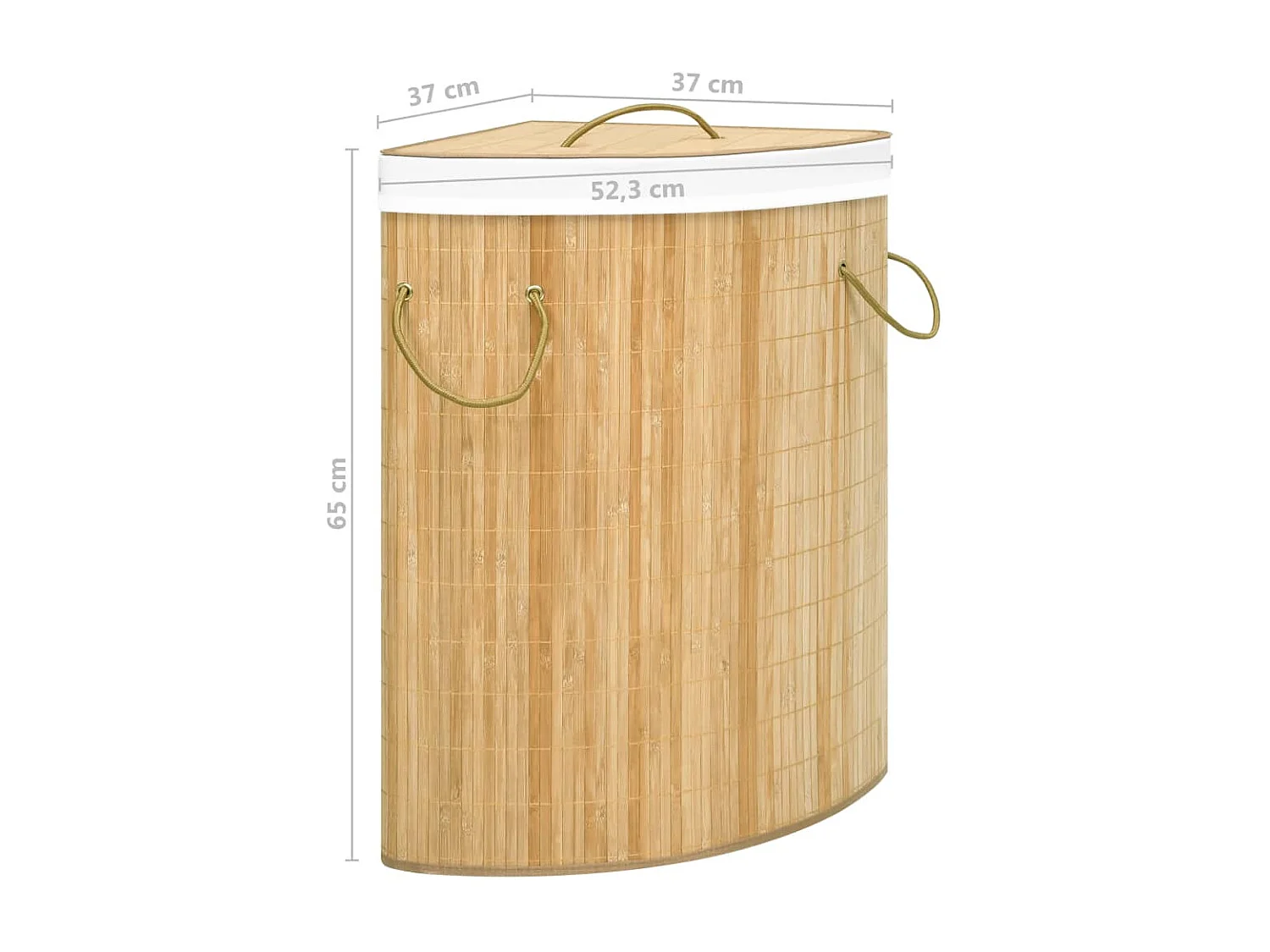 Panier à linge d'angle Bambou 60 L