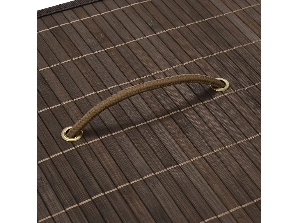 Panier à linge rectangulaire Bambou Marron foncé