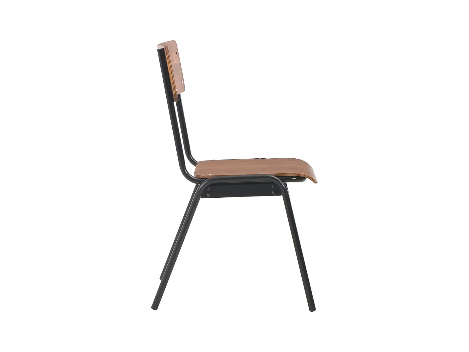 Chaises à manger lot de 2 marron contreplaqué solide et acier