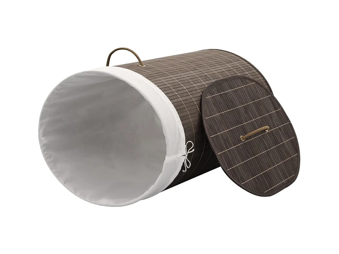 Panier à linge ovale Bambou Marron foncé
