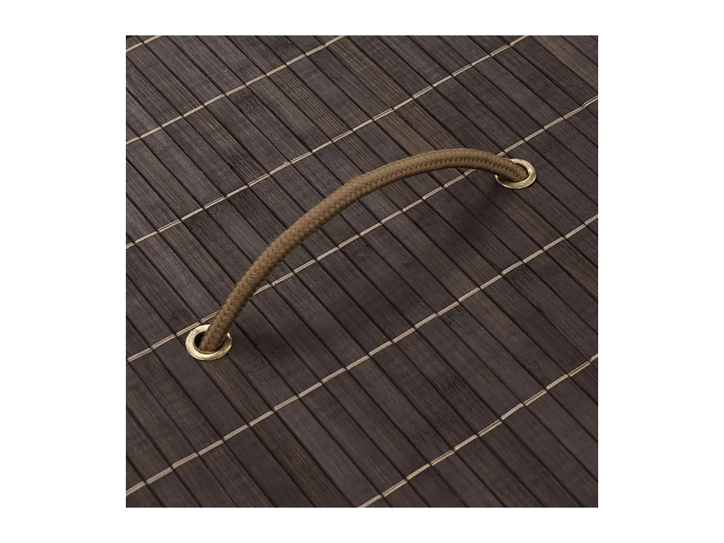 Panier à linge ovale Bambou Marron foncé