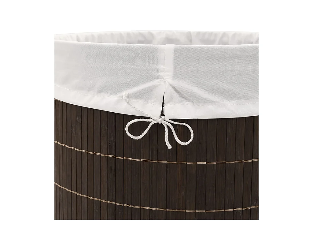 Panier à linge ovale Bambou Marron foncé