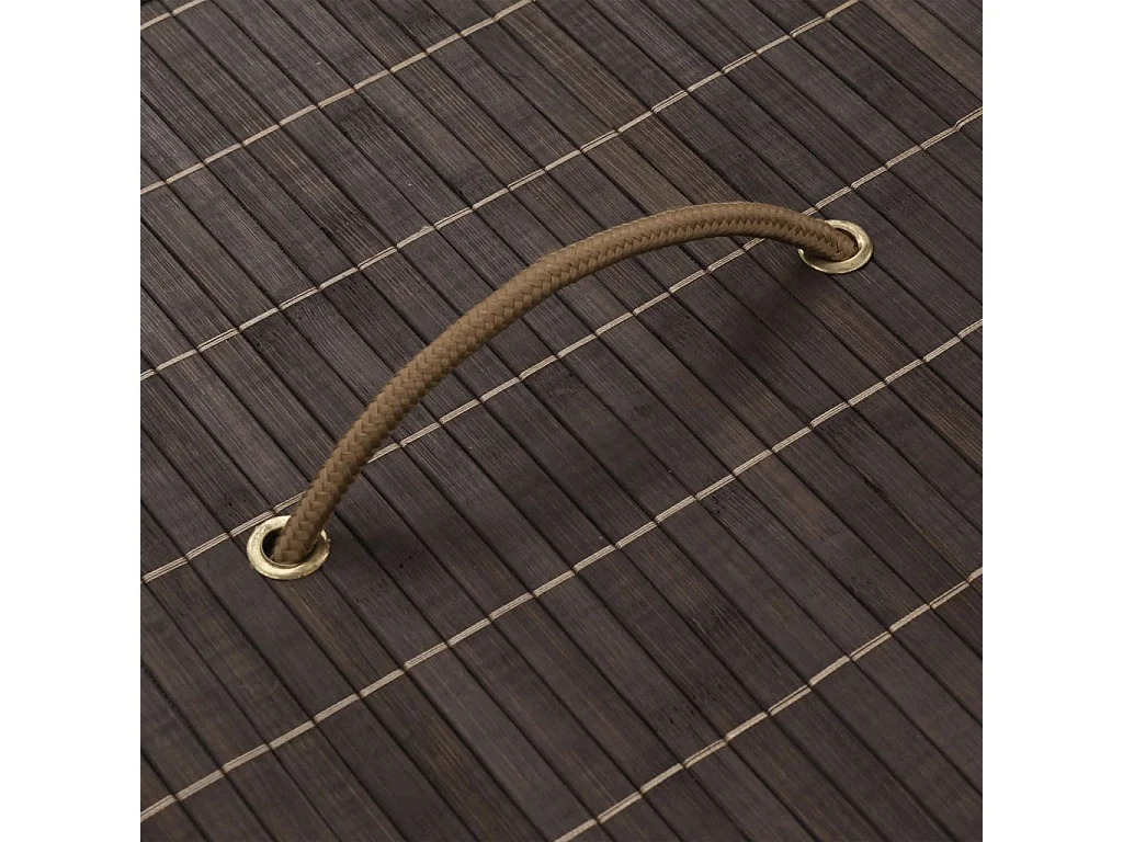 Panier à linge ovale Bambou Marron foncé