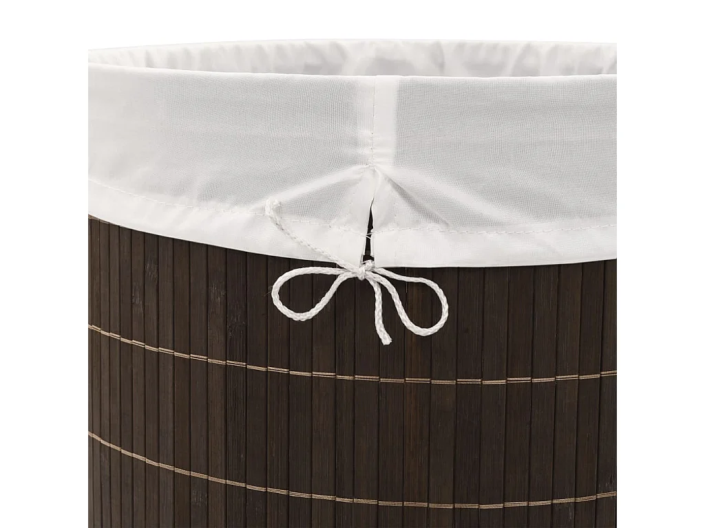Panier à linge ovale Bambou Marron foncé