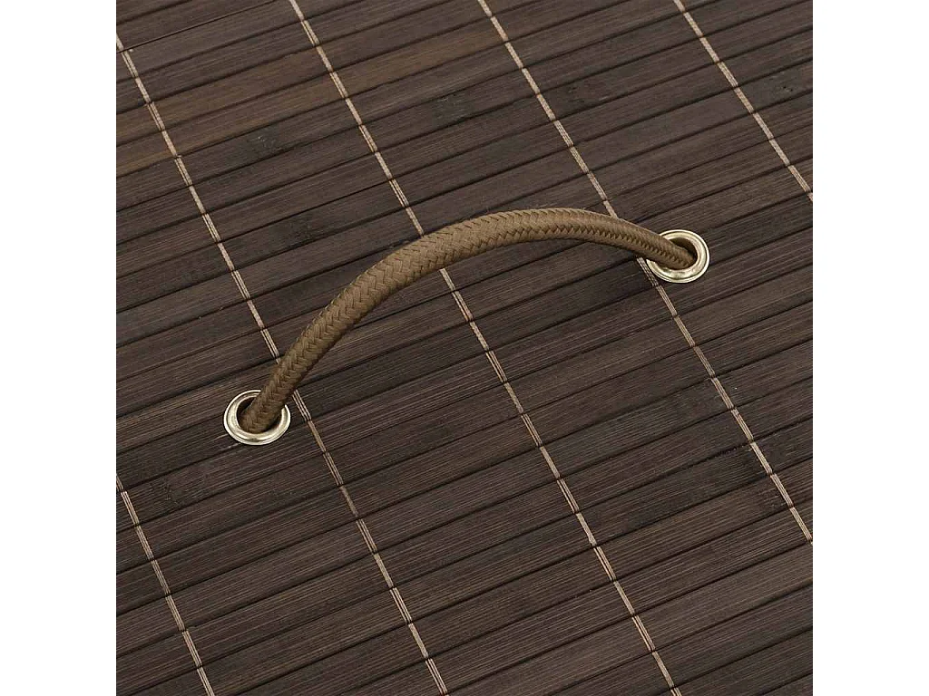 Panier à linge rond en bambou Marron foncé
