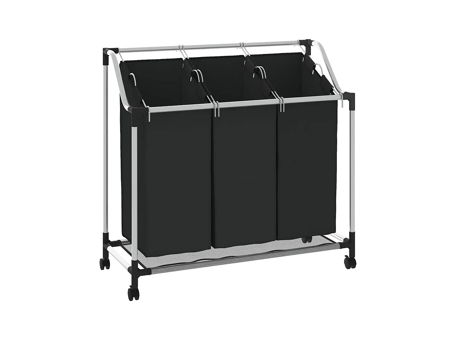 Wassorteerder met 3 zakken Zwart Staal
