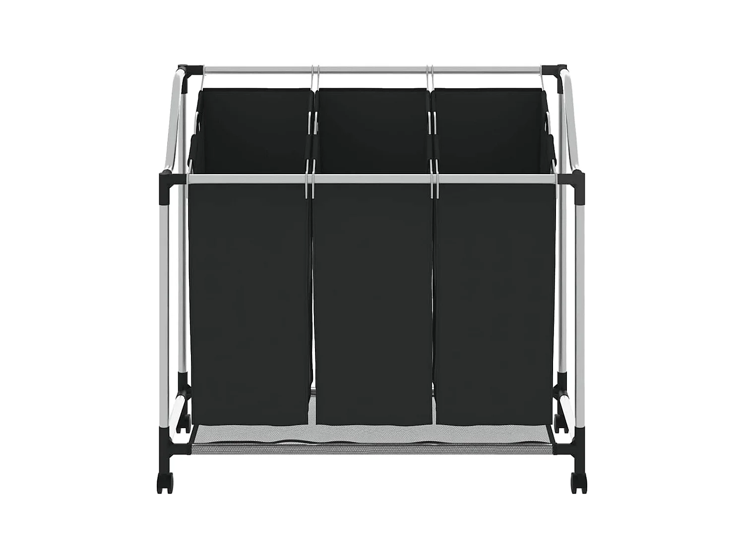 Wassorteerder met 3 zakken Zwart Staal