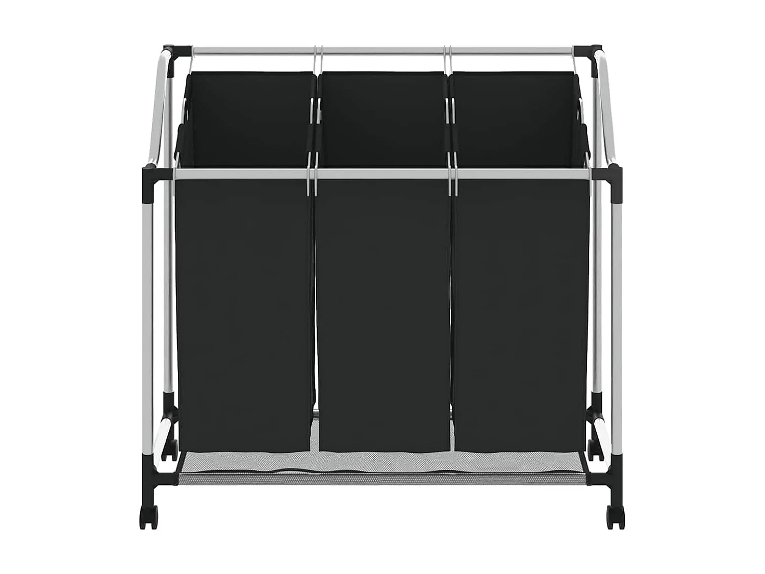 Trieuse à linge avec 3 sacs Noir Acier