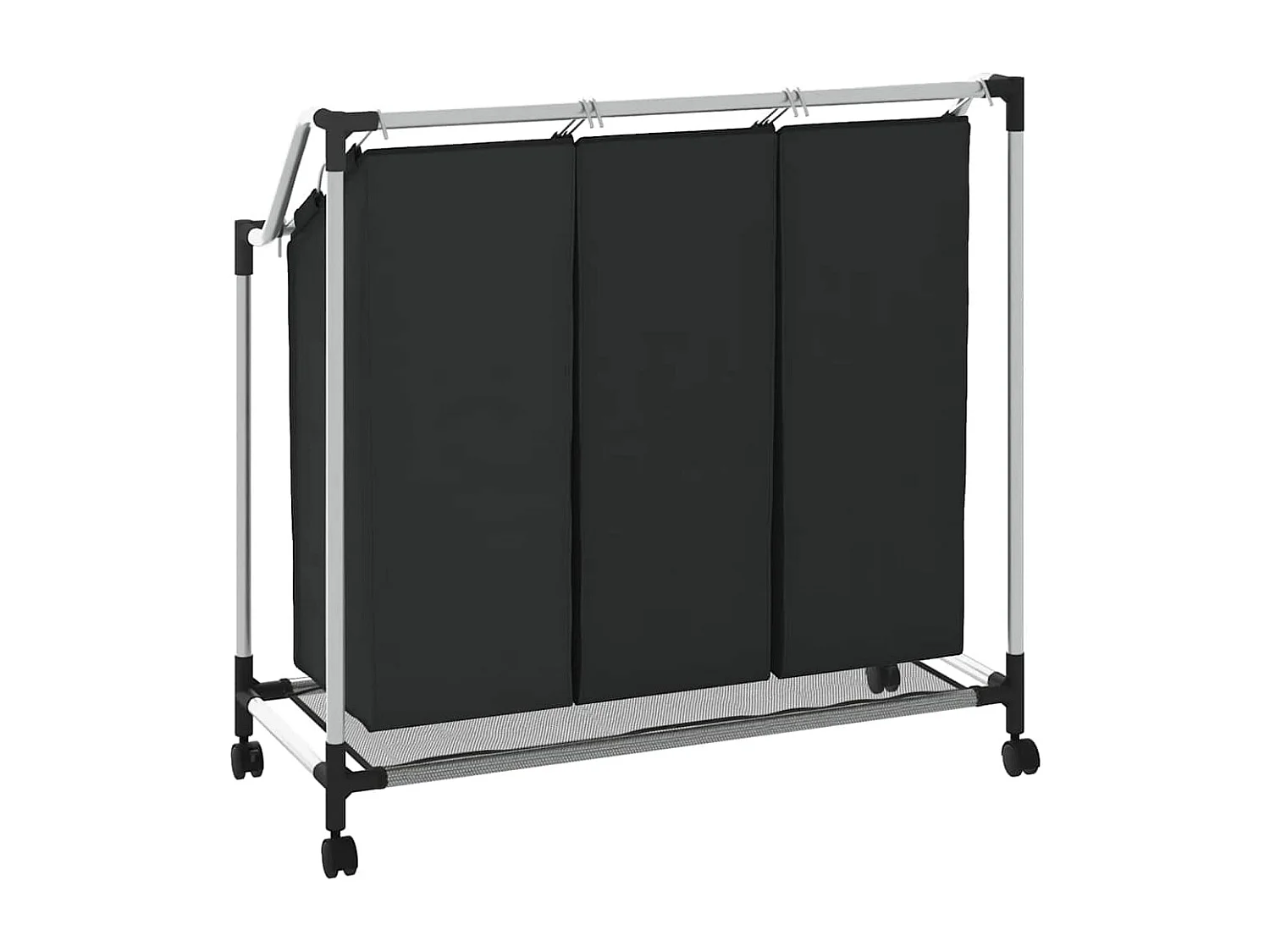 Trieuse à linge avec 3 sacs Noir Acier