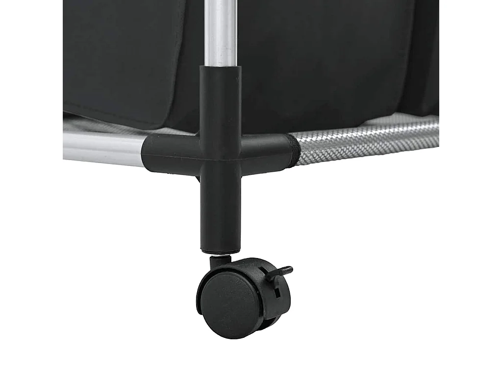 Trieuse à linge avec 3 sacs Noir Acier