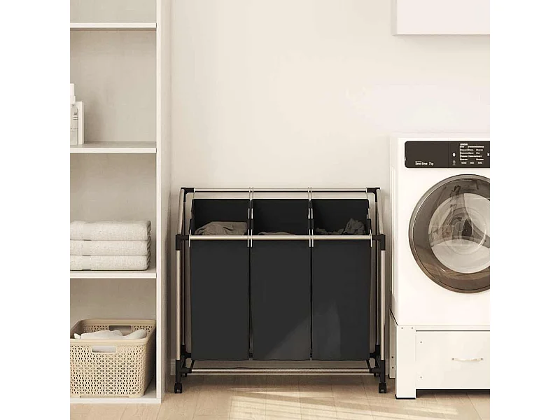 Wassorteerder met 3 zakken Zwart Staal