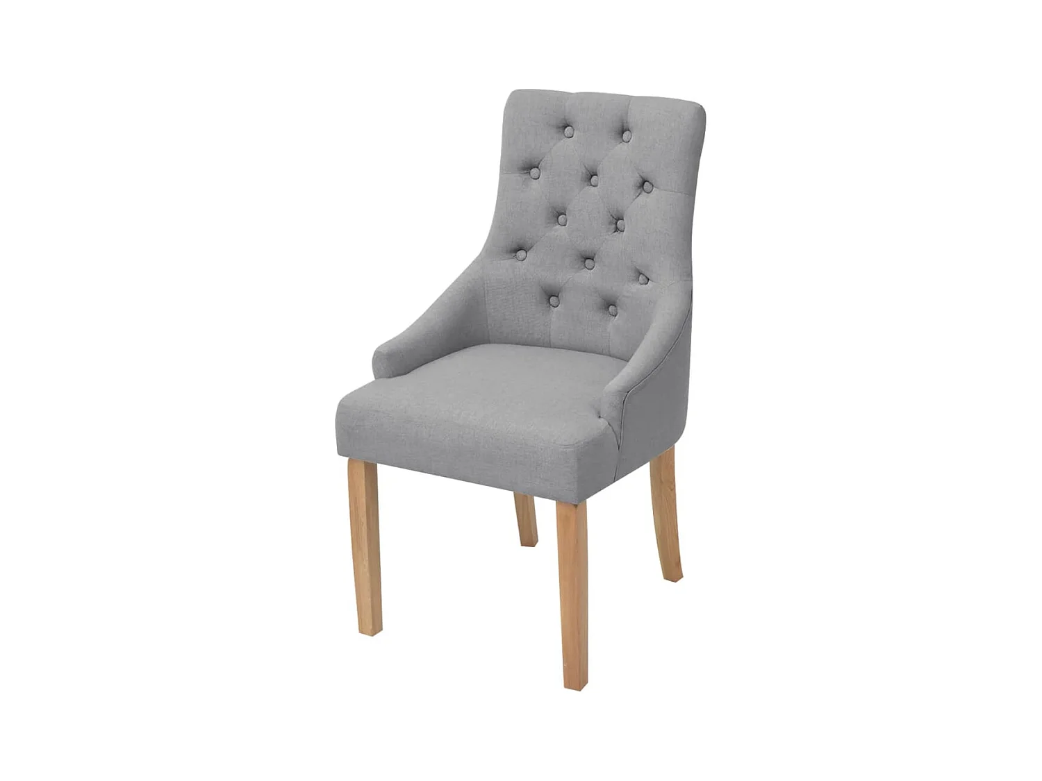 Juego de 2 sillas de comedor de tela gris claro