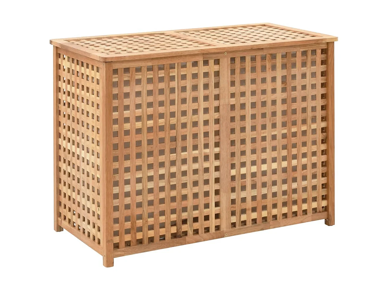 Cassapanca portabiancheria 87,5x46x67 cm Legno massello di noce