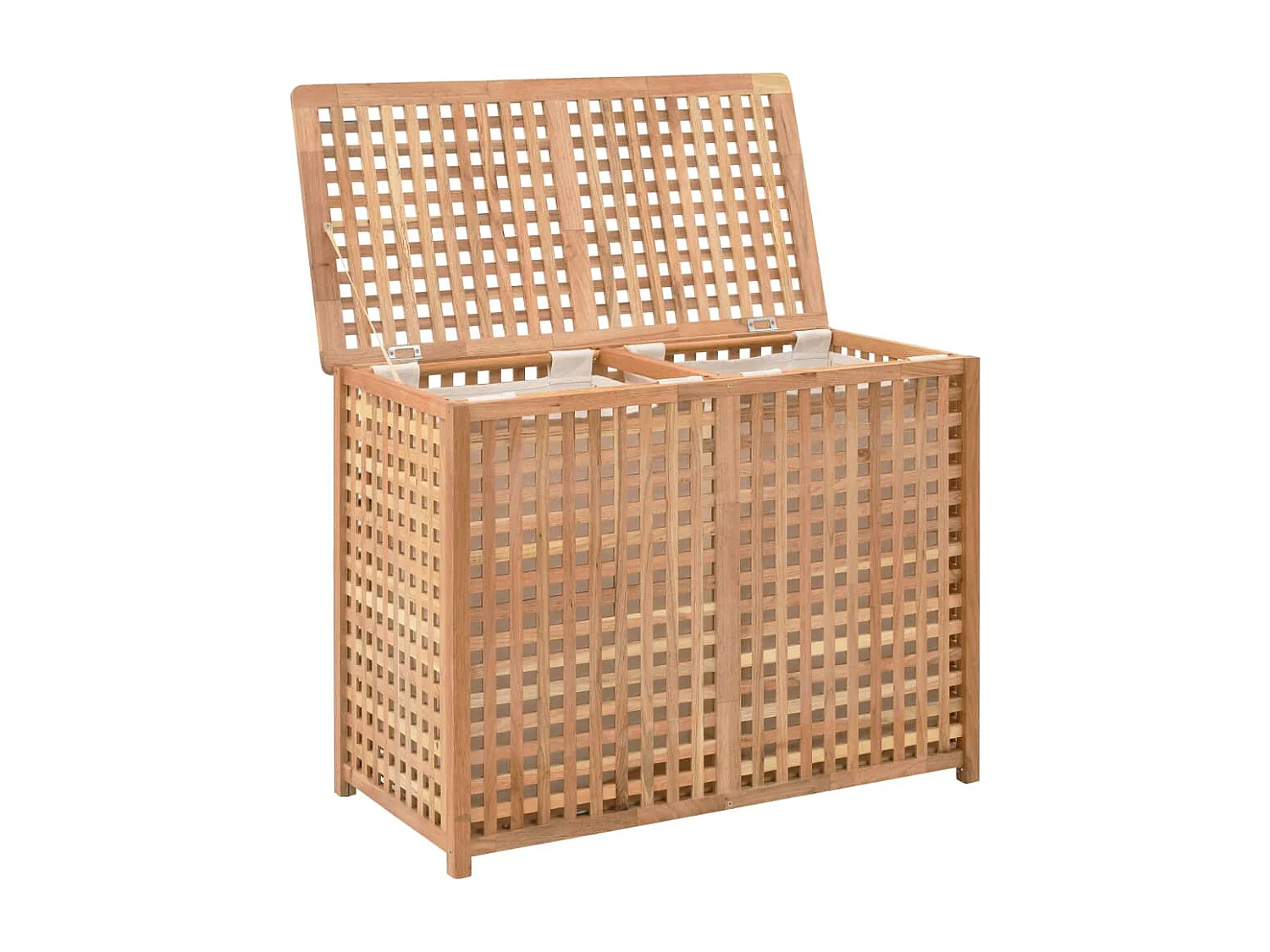 Cassapanca portabiancheria 87,5x46x67 cm Legno massello di noce