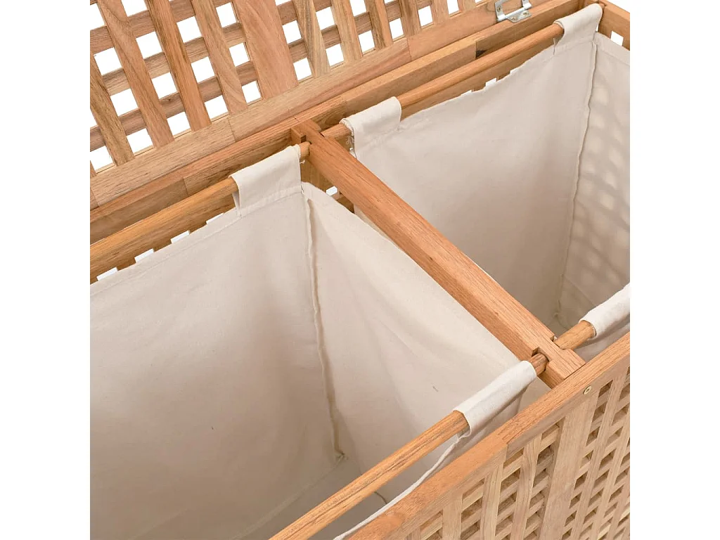 Cassapanca portabiancheria 87,5x46x67 cm Legno massello di noce