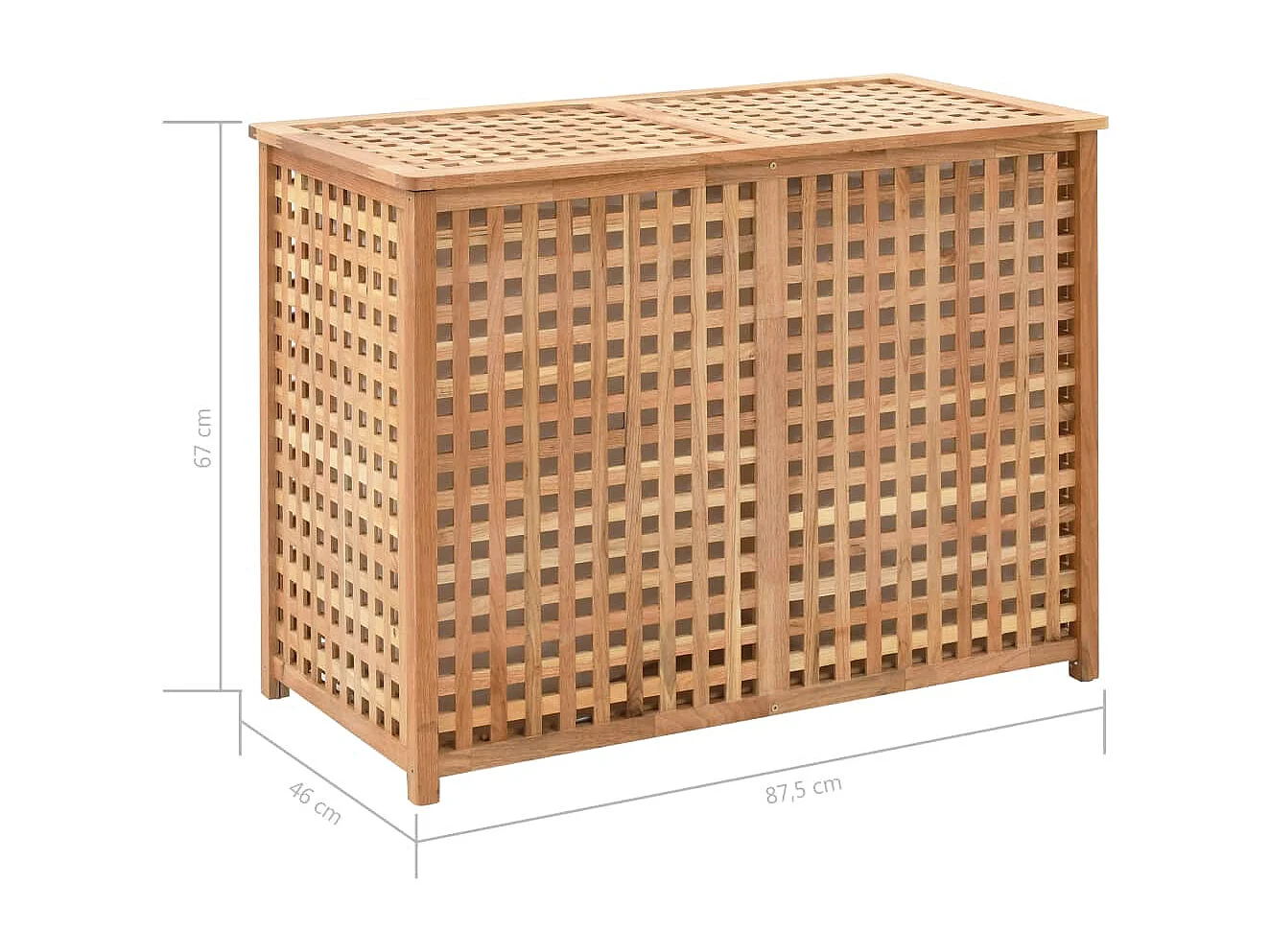 Cassapanca portabiancheria 87,5x46x67 cm Legno massello di noce