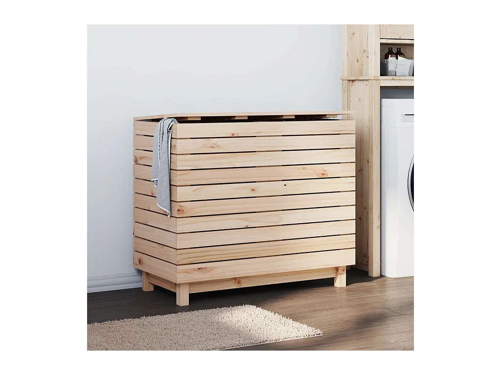 Panier à linge 88,5x44x76 cm bois massif de pin