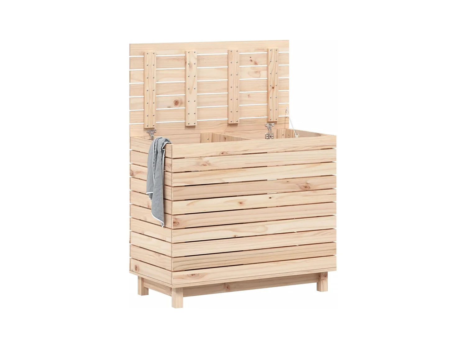 Panier à linge 88,5x44x76 cm bois massif de pin