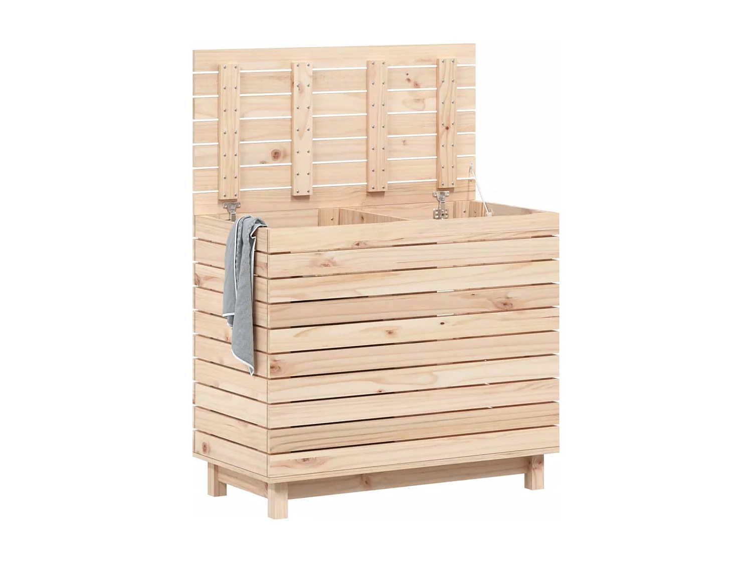 Panier à linge 88,5x44x76 cm bois massif de pin