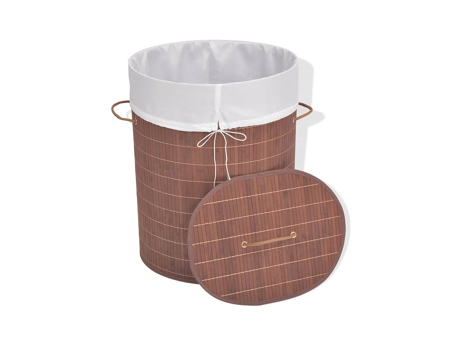Panier à linge ovale Bambou Marron