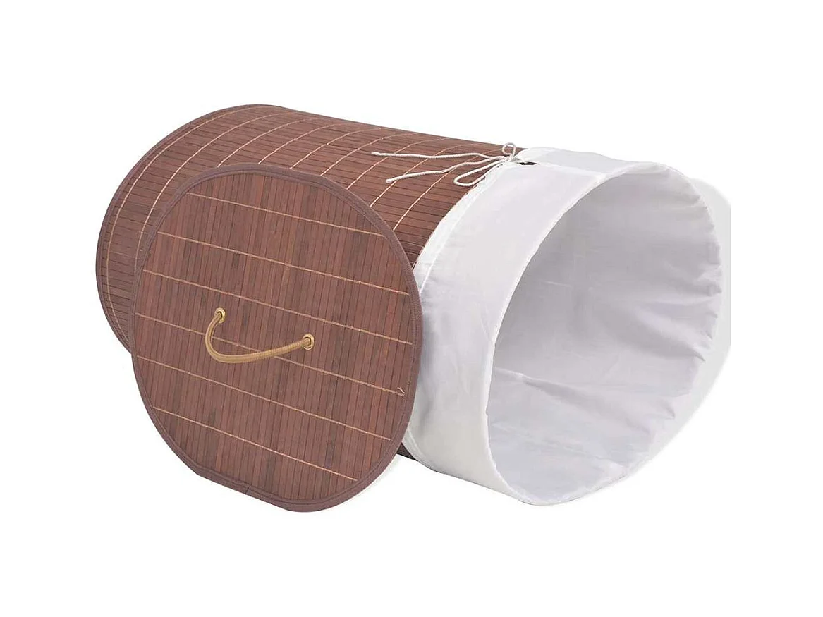 Panier à linge ovale Bambou Marron