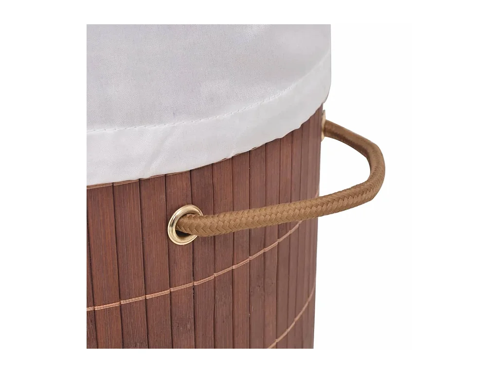 Panier à linge ovale Bambou Marron