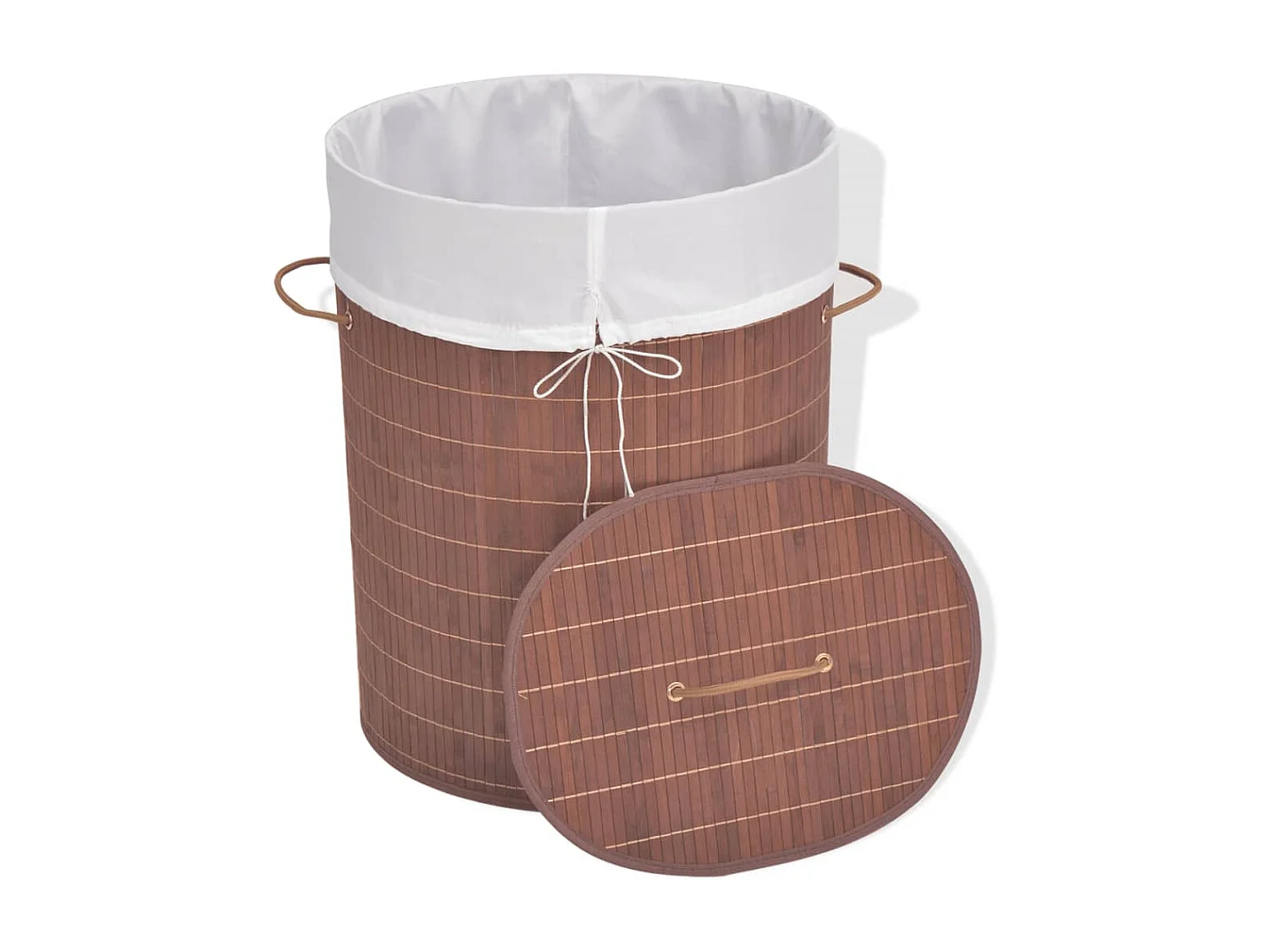 Panier à linge ovale Bambou Marron